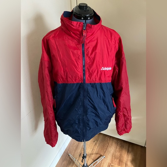 Vtg Blue & Red Hartwell Sports X Acosta Reversible Windbreaker Jacket Sz L - Picture 6 of 10